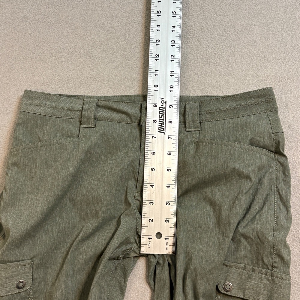Eddie Bauer Travex Womens 6 Cargo Capri Pants Olive Green Ruched Hiking Outdoor - Picture 7 of 9
